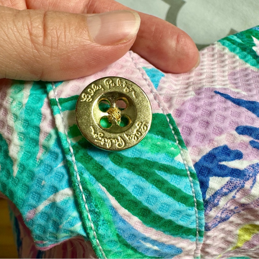 Lilly Pulitzer Kaylie Button Front Skort Amethyst Mermaid In The Shade Sz 0 EUC - Picture 8 of 16